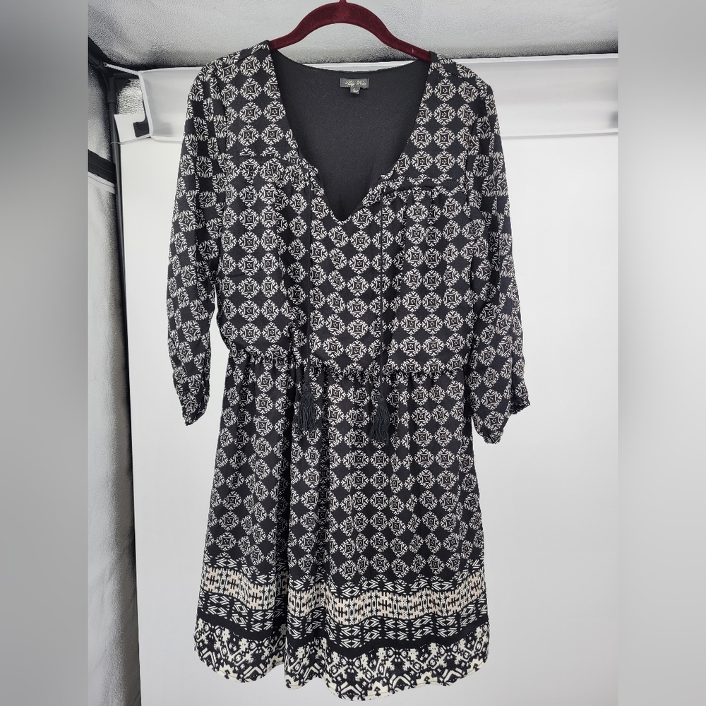 Lily Rose Black & Taupe Dress, Size Large